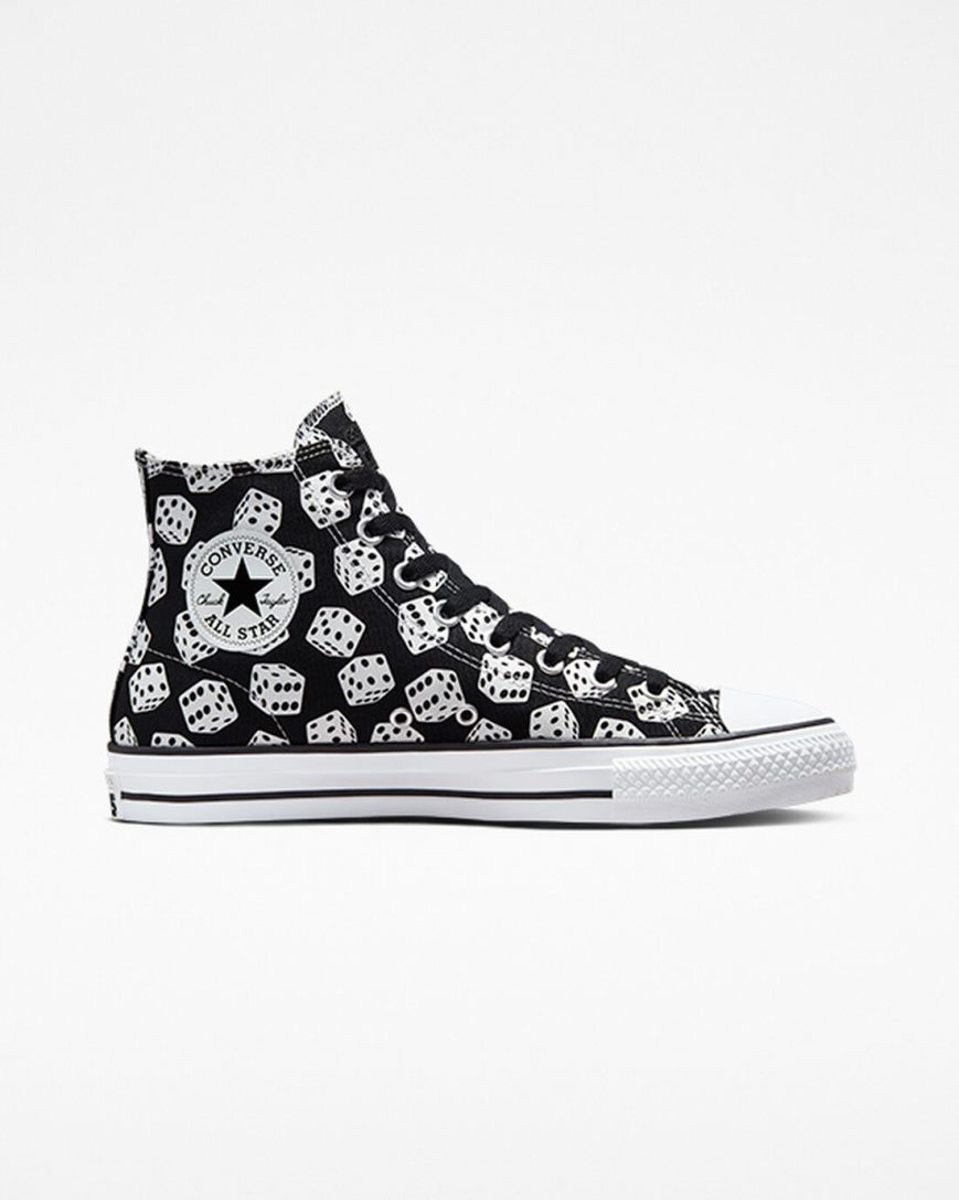 Zapatillas Skate Converse Chuck Taylor All Star Pro Dice Mujer Negras Blancas | PE 580PL7